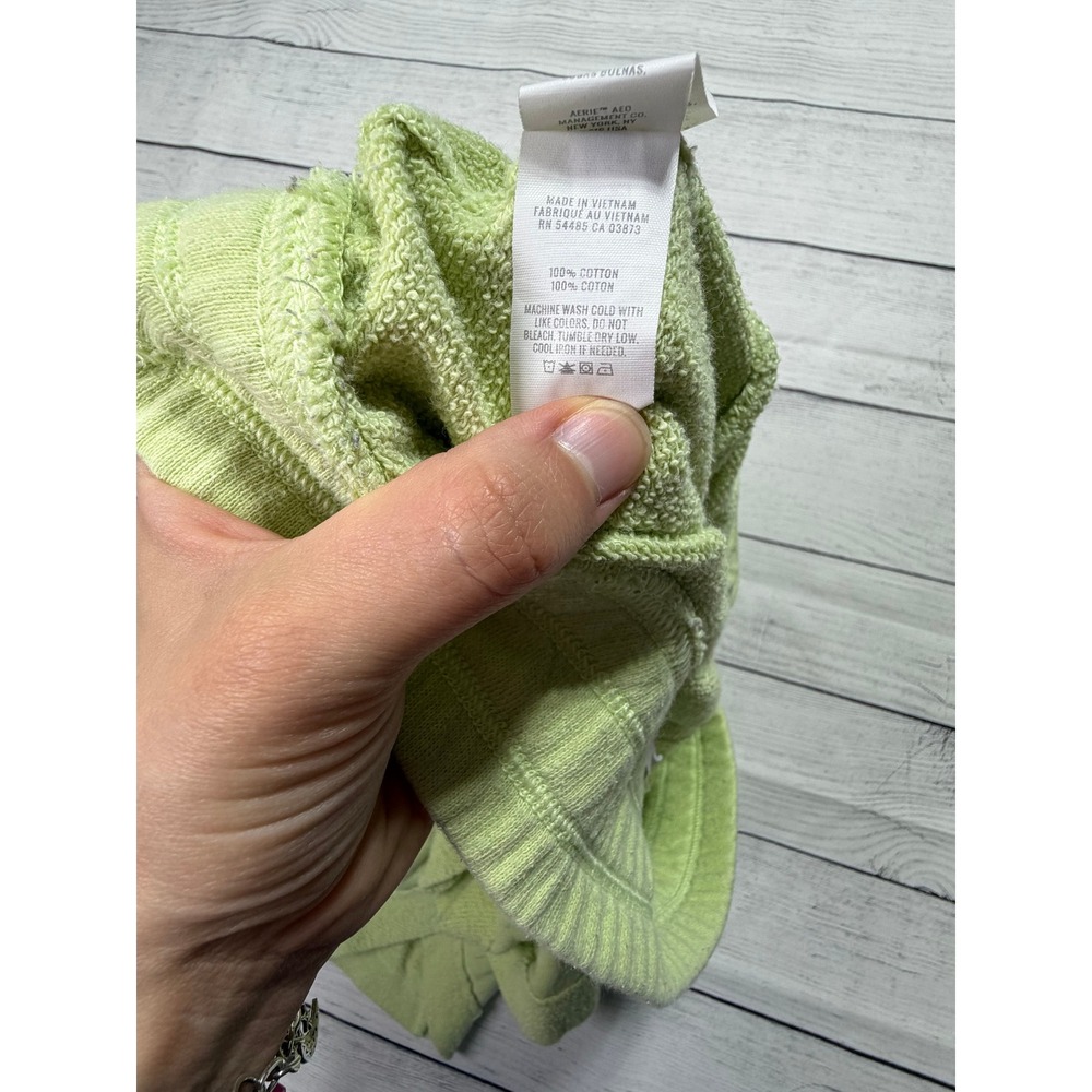 Aerie Lime Green Cotton Shorts XS Loungewear Casual Beach Summer Relaxed - Picture 5 of 6